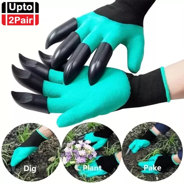 Garden Gloves with Protective Claws Weed outdoor Digging Planting Weeding Work