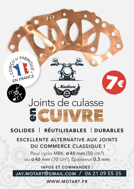 Lot De 5 Joints De Culasse En Aluminium Pour Motobécane / MBK - Pièce Moteur Essentielle