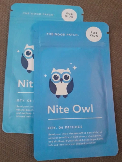 2 pack X The Good Patch - Nite Owl Patches for Kids -  Pack has 6 Patches= 12