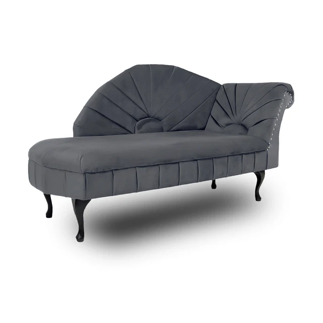 Chaise Lounge Chesterfield Chair Grey Edinburgh Tufted  Sofa Bedroom Accent