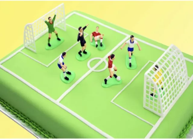 SOCCER Football 9 Pcs Birthday Cake Topper Set Decoration Cakes WILTON 2113-9002