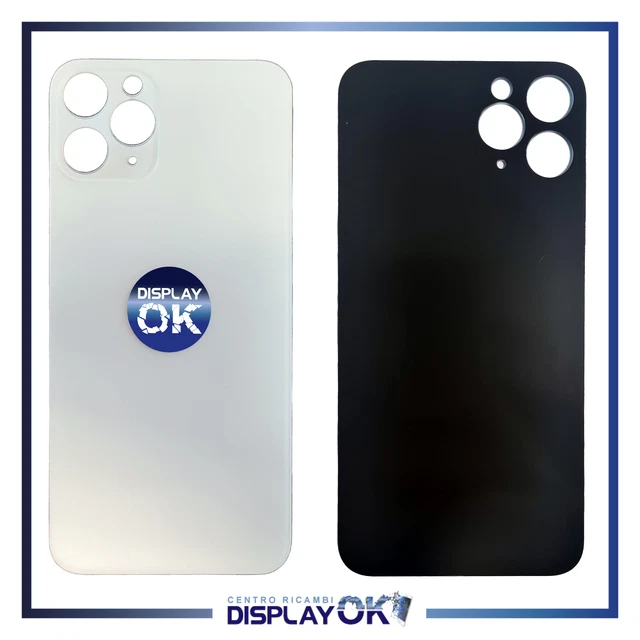 22085 - VETRO POSTERIORE PER IPHONE 11 PRO NERO (BIG HOLE) COMPATIBILE - Compatibile - Foto 11