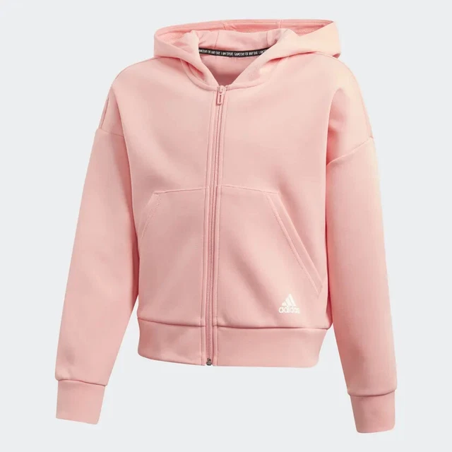 Adidas Girls 3-Stripes Pink Hoodie New Genuine Size 14 -15 years