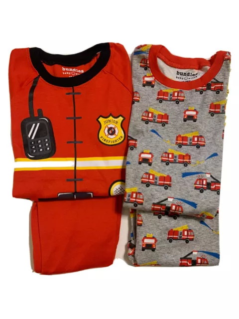 Bundles Baby Place Fireman 4 Piece Sleep Set PJs Boy Size 18 - 24 Months