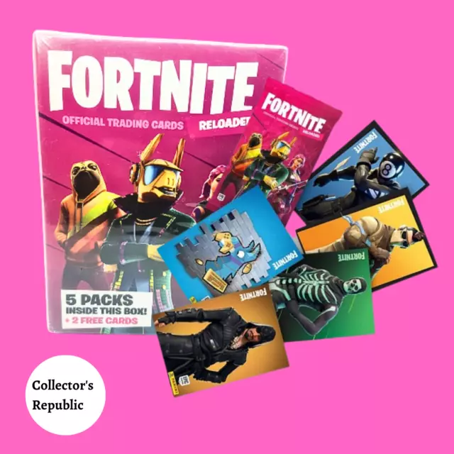 Fortnite Reloaded Panini Factory Sealed Box 2020 40 Cards +2 Free Cards 5 Packs