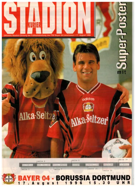 Stadionzeitung Programm Bayer Leverkusen - Borussia Dortmund Saison 96/97