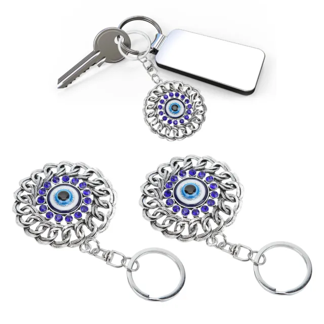 2 Stück Frauen Schlüsselanhänger Kreative Blaue Kristall Strass