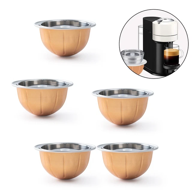 5 for Vertuo Prochain Machine Kit Réutilisable Recharge Café Capsule 230ML