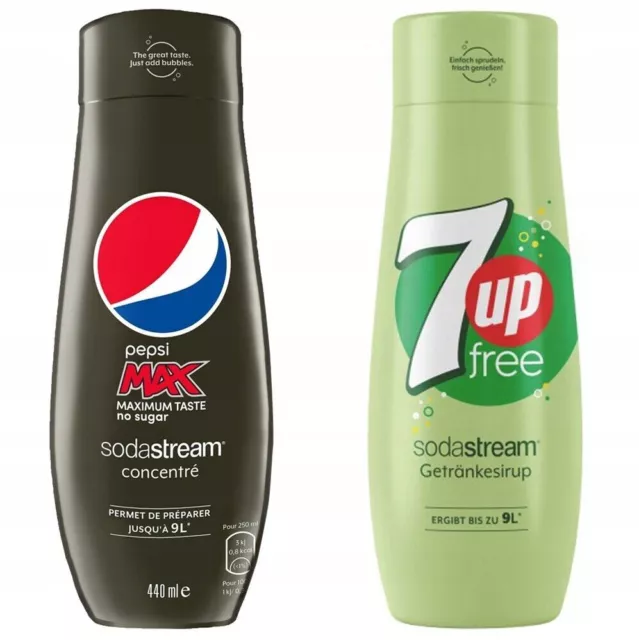 Set di sciroppi per Sodastream 7UP Zero e Pepsi Max 440ml