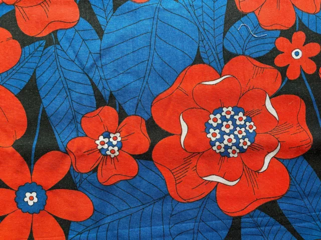 Vintage 1960's 1970's PSYCHEDELIC NIGHT BLOOMING FLOWERS Groovy Mod Retro Fabric Vintage 1960's 1970's PSYCHEDELIC NIGHT BLOOMING FLOWERS Groovy Mod Retro Fabric