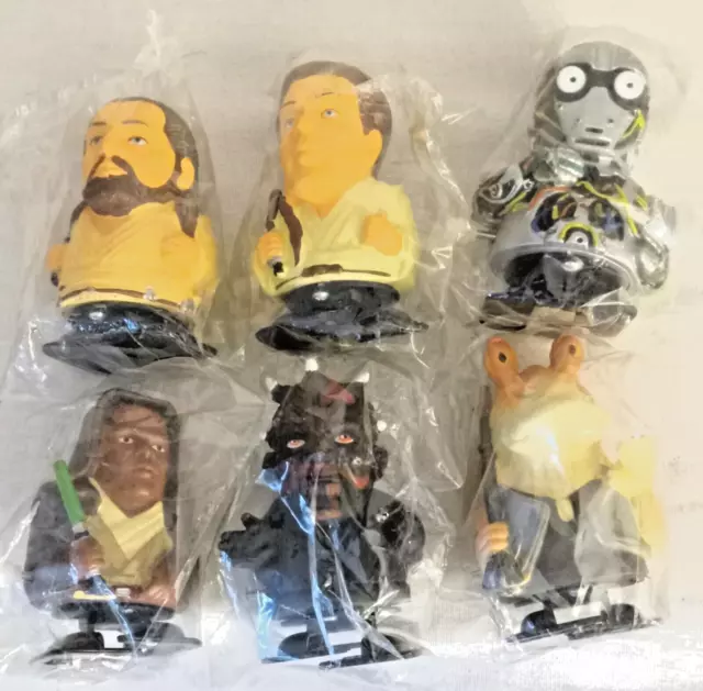 "Lote de 6 figuras de cuerda alta de Star Wars episodio 1 2,5" selladas en paquetes ¡NUEVAS!