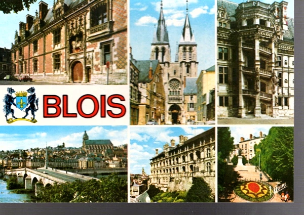 VINTAGE POSTCARD--Les Merveilles Du Val De Loire Bloois--FREE SHIPPING