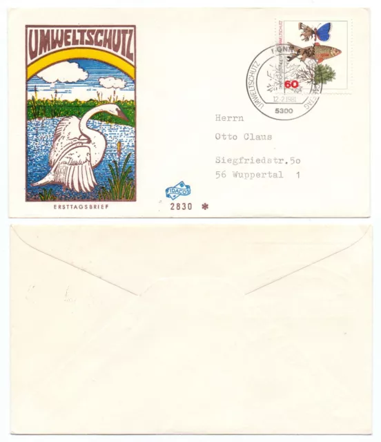 102558 - Mi.Nr. 1087 - FDC - Bonn 12.2.1981 - Umweltschutz