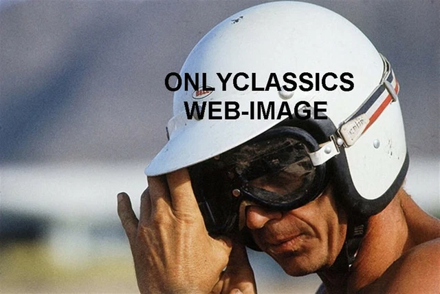 1971 On Any Sunday Steve Mcqueen Husqvarna Racing Motorcycle Bell Helmet Photo