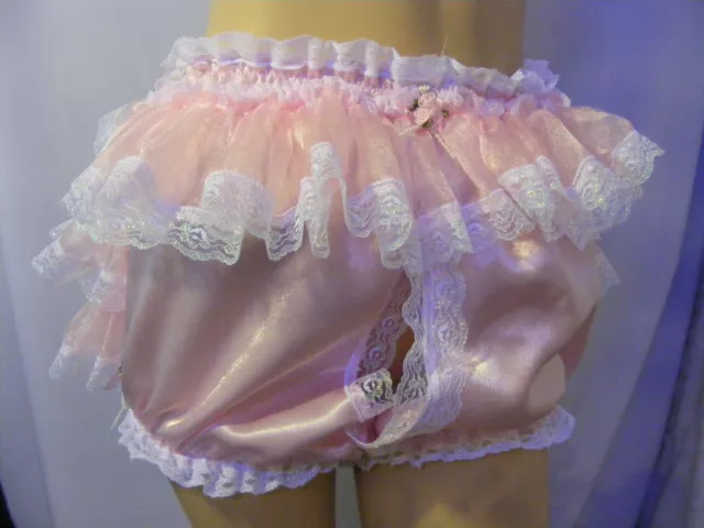 PINK RUFFLE BUM Open Front Peep Hole Knickers Panties Adult Baby Sissy Cd  Tv £25.50 - PicClick UK