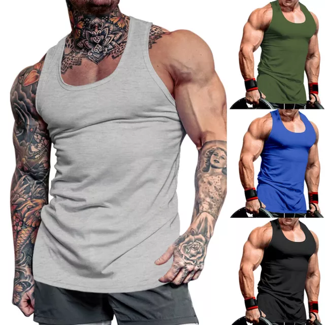 Herren-Sport-Tanktop Ärmellos Bodybuilding Fitness Muskel-T-Shirt ✨ E