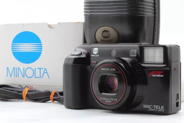 【Near MINT】 Minolta Mac Tele QD Point ＆ Shoot Compact Camera in Box From JAPAN