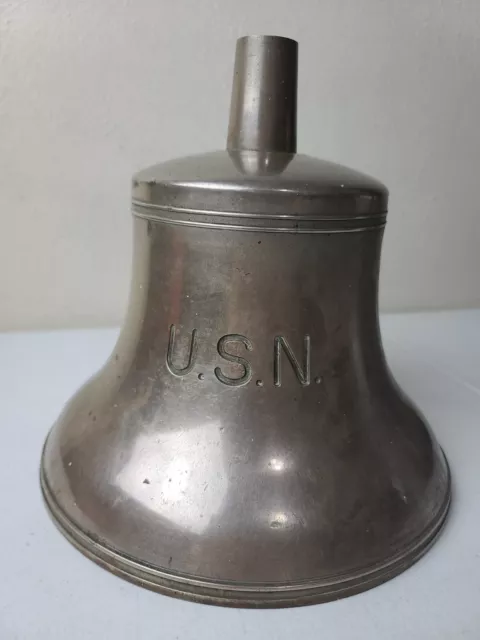 USN UNITED STATES NAVY Old BRASS NICKEL PLATED WWII Era 20 Lb. Ships Bell  £986.28 - PicClick UK