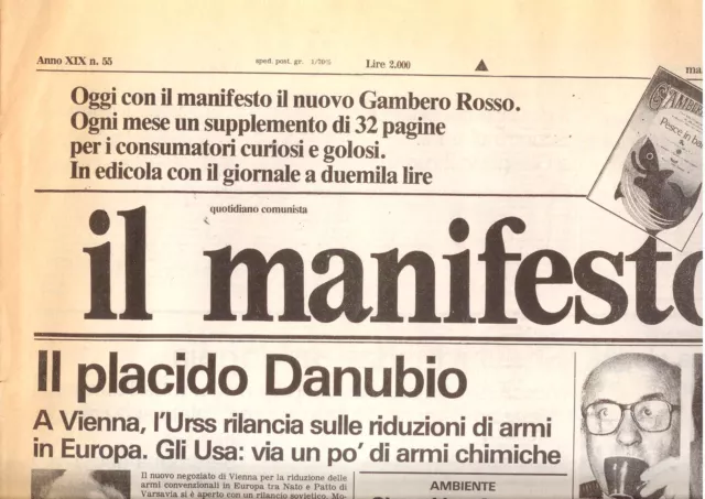 M8 Il Manifesto N. 55 Anno Xix 7 Marzo 1989