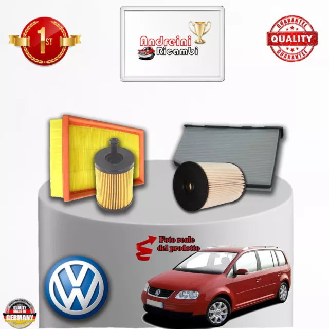 Kit Tagliando 4 Filtri Vw Touran 2.0 Tdi 103Kw 140Cv Dal 2005 -> 2010