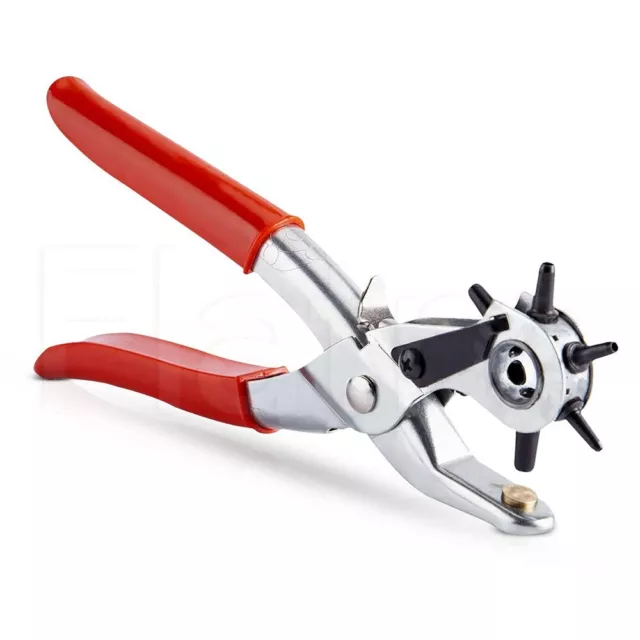 6 Sizes Revolving Belt Hole Punch Rivet Plier DIY 6 Hole Eyelet Leather Punch