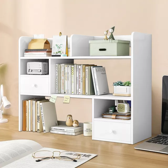 Desktop Bücherregal, Schreibtisch Organizer, Holz Regal, Schreibtischregal Neu
