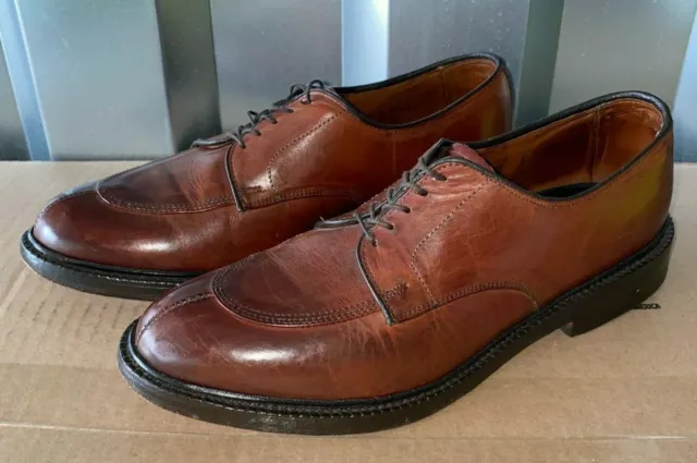 ALLEN EDMONDS WALTON Chestnut Brown Leather Split Toe Blucher