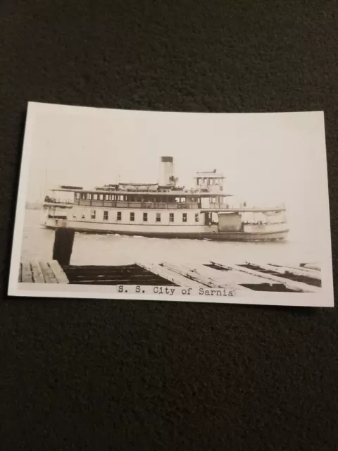 Port Huron Michigan S.S. City Of Sarnia RPPC Vintage Postcard
