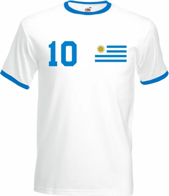 Youth Designz Herren T-Shirt Uruguay mit WUNSCHNAME + NUMMER Trikot WM Fußball