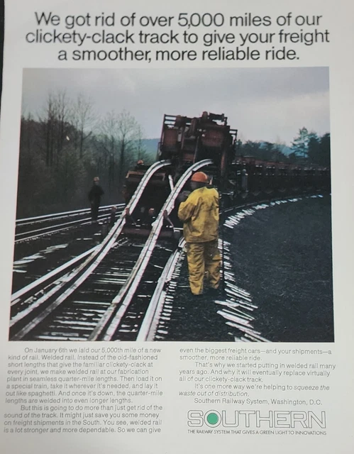 SOUTHERN RAILWAY SYSTEM Magazine Ad Train Lay Tracks Advertisement ...