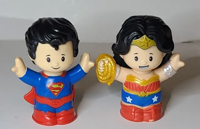 2011 Little People Super Heroes Wonder Woman Super Man Set of 2