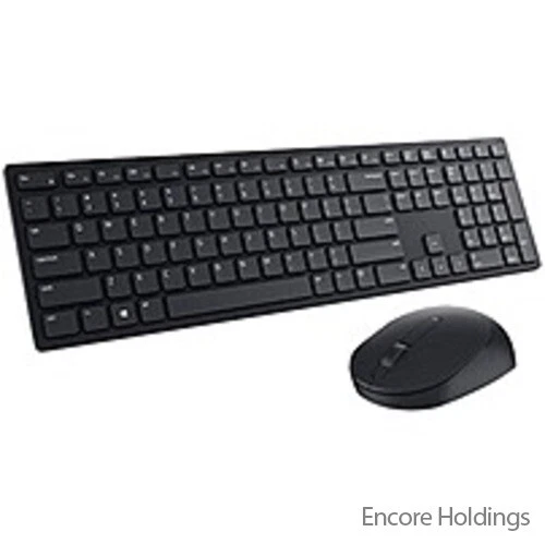 Dell Pro Keyboard & Mouse - USB Wireless - Black - USB Wireless KM5221WBKB-US