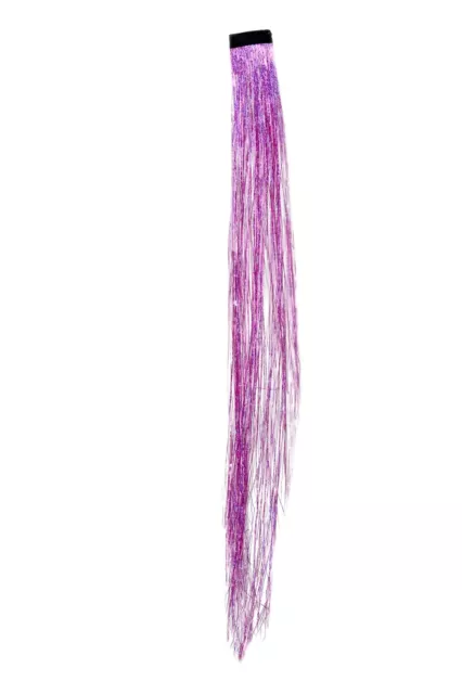 1 Clip-In Extension Highlights Mèches Tinsel Guilandes Métallique Rose RH-044