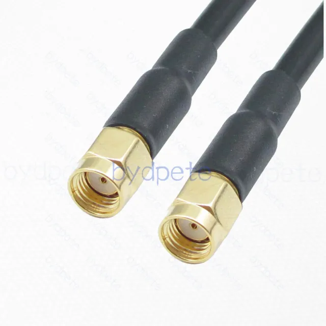 RP-SMA male to RP-SMA male Reverse polarity RG58 Coax Coaxial 50ohm Cable RF Lot