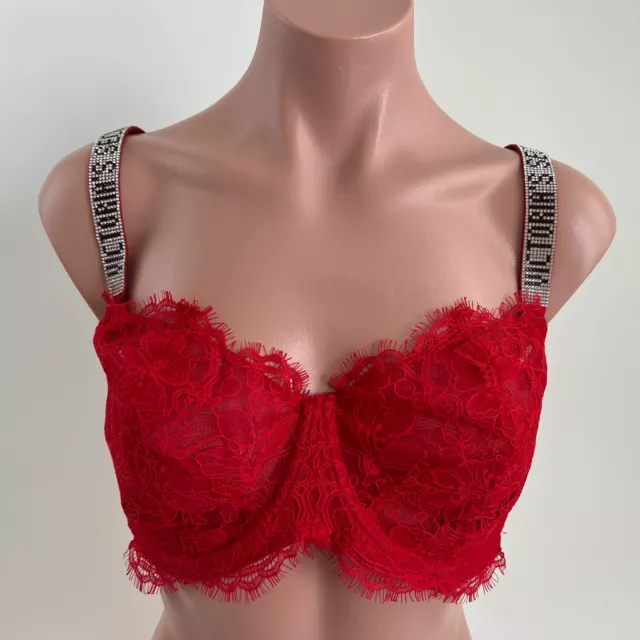 VICTORIA'S SECRET VERY Sexy Push Up Without Padding Shine Strap Bra Red 38DD  NWT $38.99 - PicClick