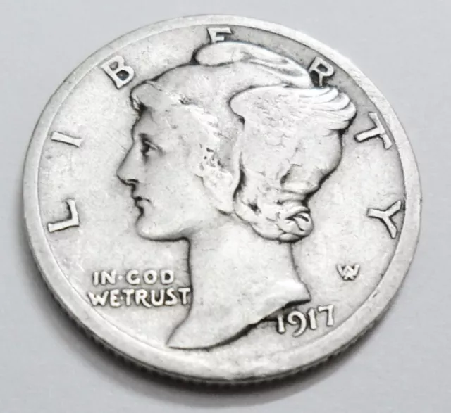 1917 P Mercury Dime  *90% SILVER*  AVE CIRCULATED **FREE SHIPPING**