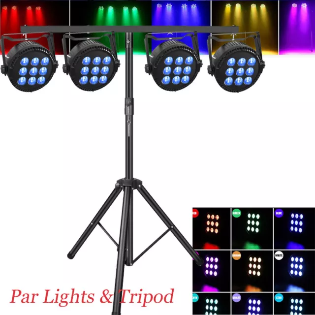 Lighting 135W 9LED Par Can Light RGBW Beam Stage DMX DJ Disco Uplight Party Show