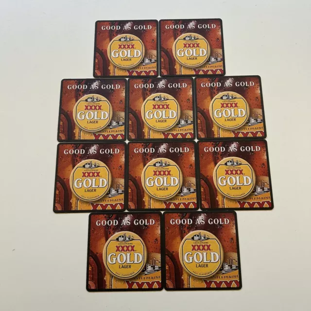 Beer Coasters x 10 XXXX Gold Beer NEW Australian Bar Man Cave