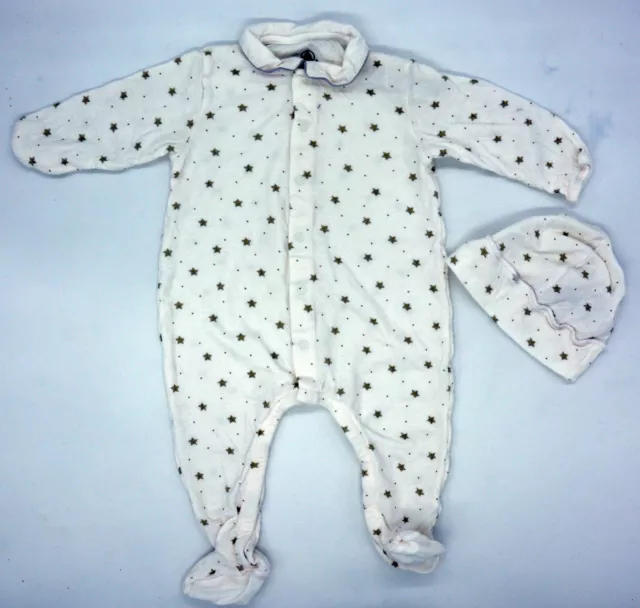 Original Set Bébé Strampler Bonnet De Petit Bateau Taille 12M 74