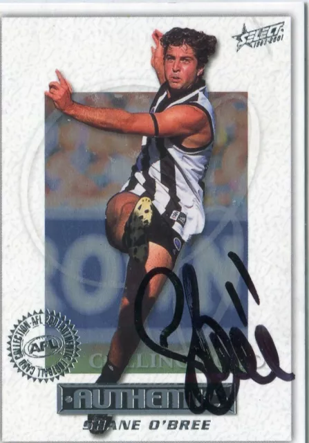 AFL Select 2001 #197 Collingwood Shane O'Bree Autographed card