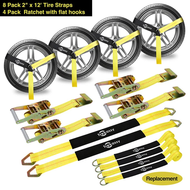 4 Pack Spanngurt Autotransport Zurrgurt Radsicherung Autotransportgurt Anhänger