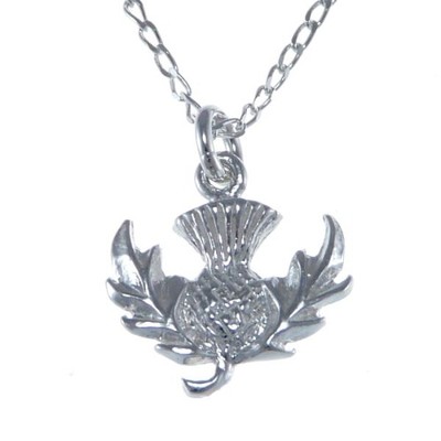 Scozzese Collana Argento Sterling Cardo Ciondolo Con 45.7cm Catena e Scatola 