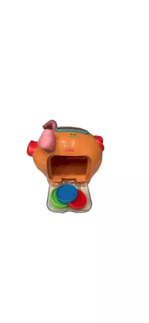 2006 Fisher-Price Laugh & Learn Musical Piggy Bank W/3 Coins For Counting