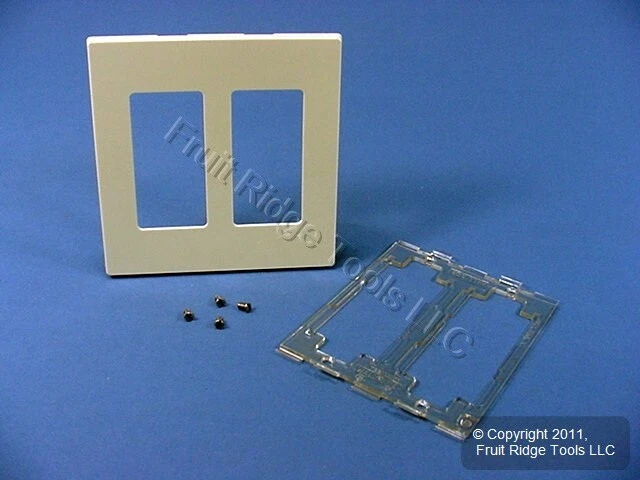 Almond Decora Screwless Wallplate Cover GFCI Snap-On 2Gang Cover Leviton 80309-A