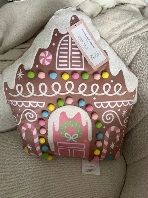 Tkmaxx Homesense Christmas Gingerbread House Decorative Cushion