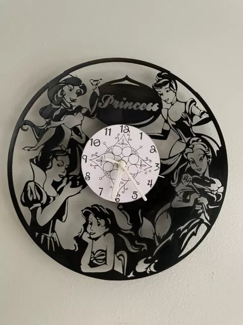 Disney Princess Vinyl Record Wall Clock Princess Gifts Art Decor