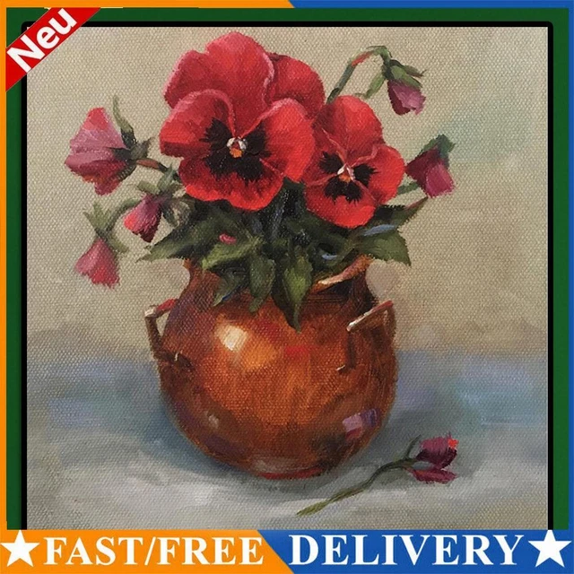 Pittura Con I Numeri Per Adulti – Kit Fai Da Te Fiori Tulipani 40x50 Cm – Con Cornice, Pennelli E Colori Acrilici