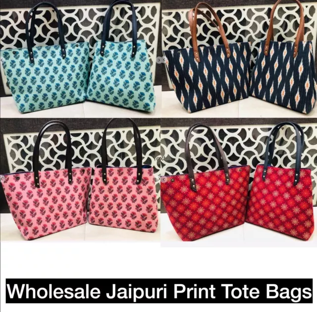 Mix Lote De Estampado Bolsa Hechos a Mano Bolsas con Cuero Asas para Mujer
