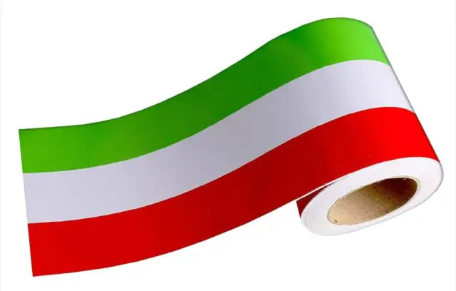 Fascia adesiva bandiera striscia tricolore italia verde bianco rosso in 8 misure