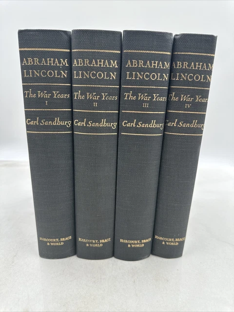 ABRAHAM LINCOLN: THE War Years 4-Volume Set by Carl Sandburg, 1939 HC ...
